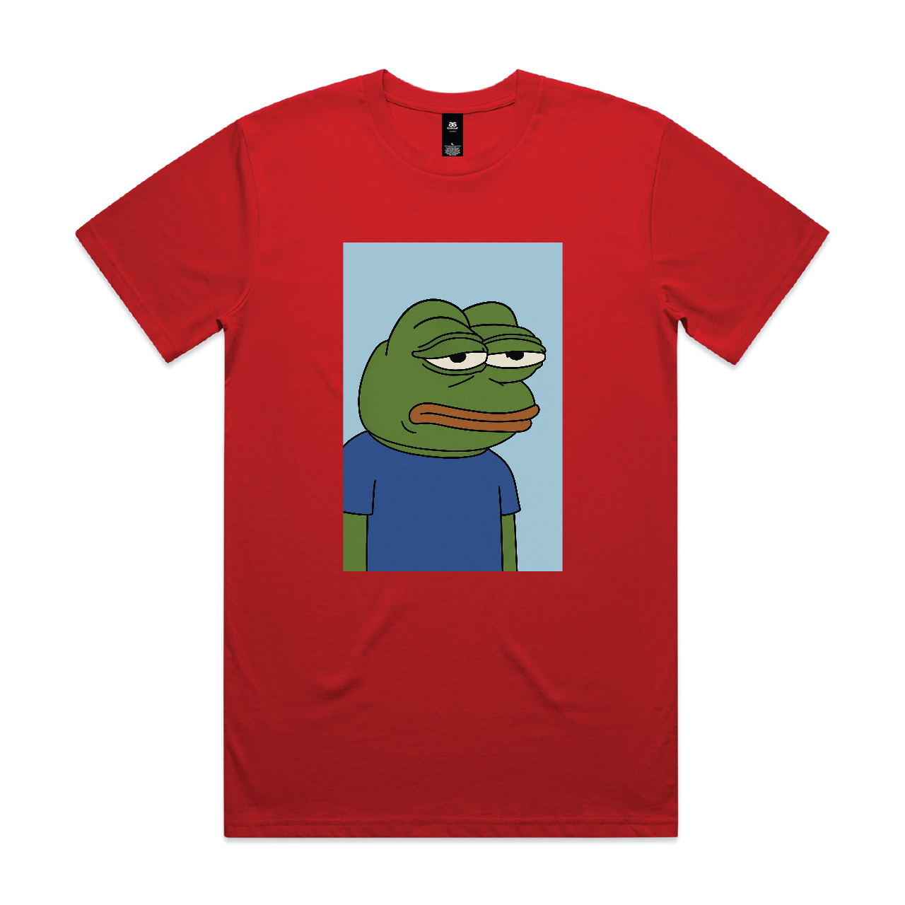 “Unimpressed Frog” Tee Blue Background – For When You’ve Had Enough