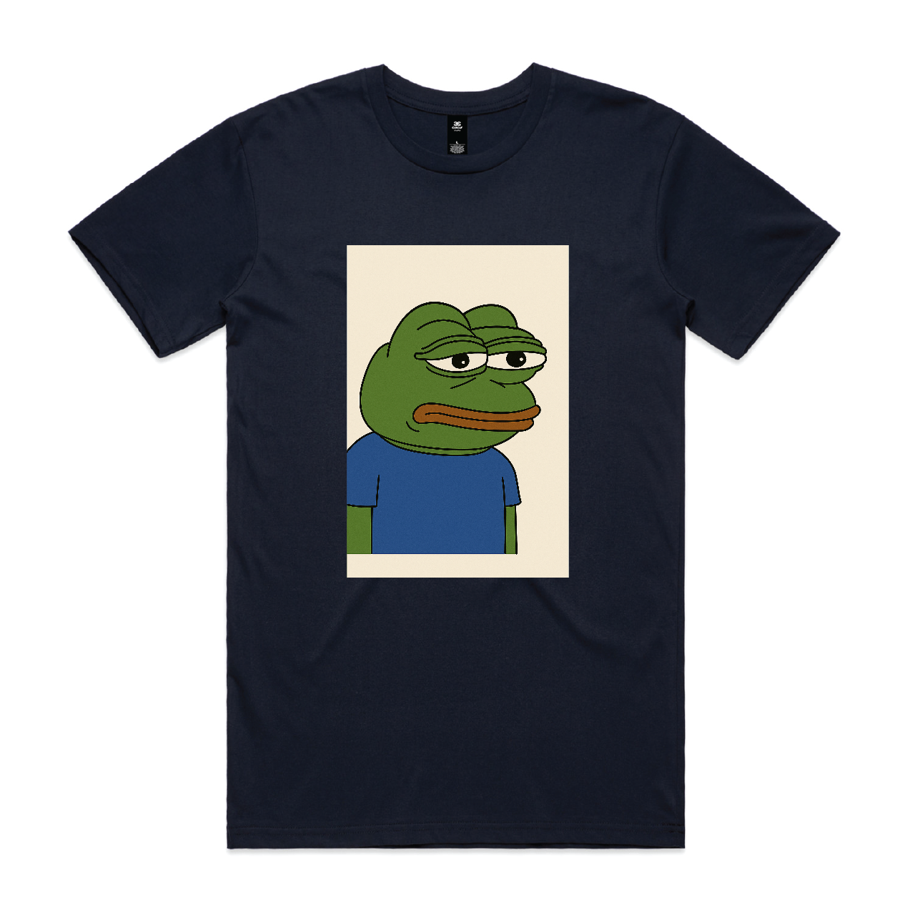 “Unimpressed Frog” Tee Beige Background – For When You’ve Had Enough