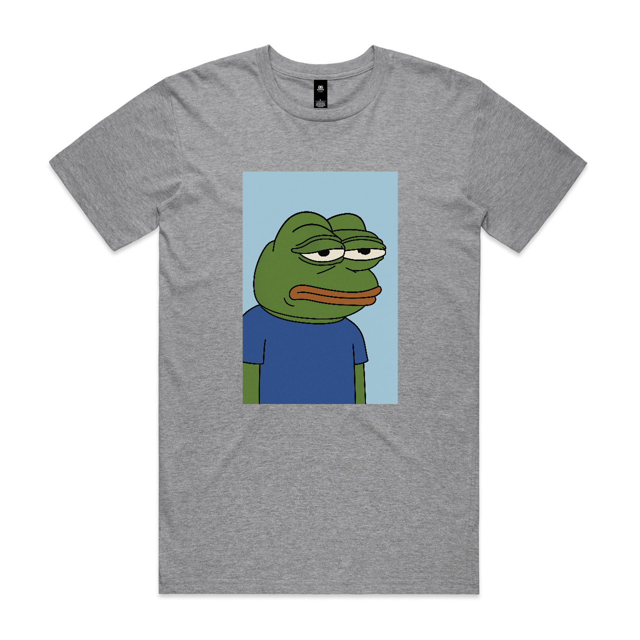“Unimpressed Frog” Tee Blue Background – For When You’ve Had Enough
