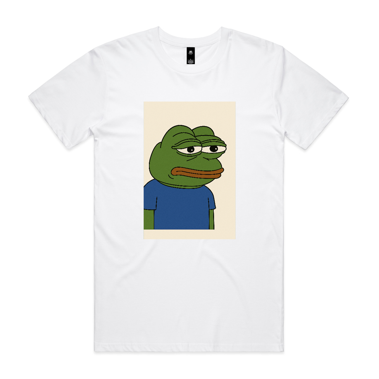 “Unimpressed Frog” Tee Beige Background – For When You’ve Had Enough