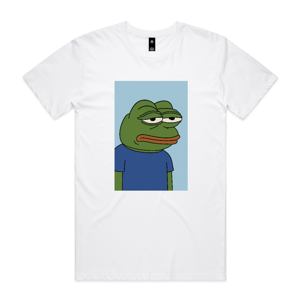 “Unimpressed Frog” Tee Blue Background – For When You’ve Had Enough
