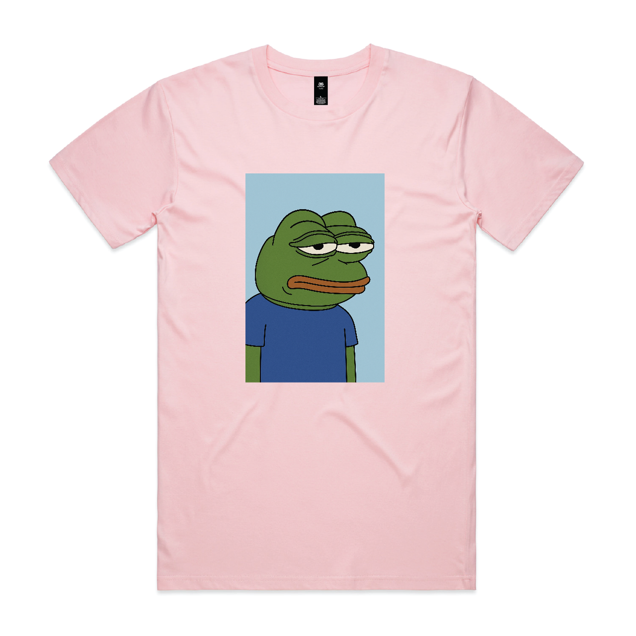 “Unimpressed Frog” Tee Blue Background – For When You’ve Had Enough